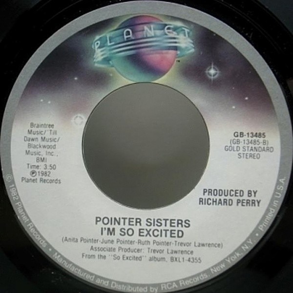 レコードメイン画像：【CHICO MENDOZAもカヴァーした名曲】7インチ POINTER SISTERS I'm So Excited (Planet) c/w. American Music 美盤!! USオリジナル
