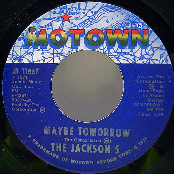 レコードメイン画像：美盤!! 7インチ JACKSON 5 Maybe Tomorrow / I Will Find A Way ('71 Motown) オザケン／ドアをノックするのは誰だ？ネタ SAMPLING 45RPM.