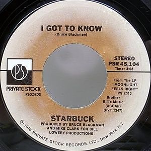 レコード画像：STARBUCK / I Got To Know