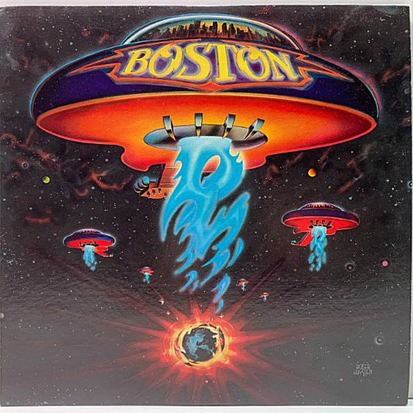 レコードメイン画像：美品 橙ラベ US初期プレス【手書きマト1R-PN】BOSTON Same／1st ('76 Epic) デビュー 幻想飛行 LP やや厚みのある盤は155gあり