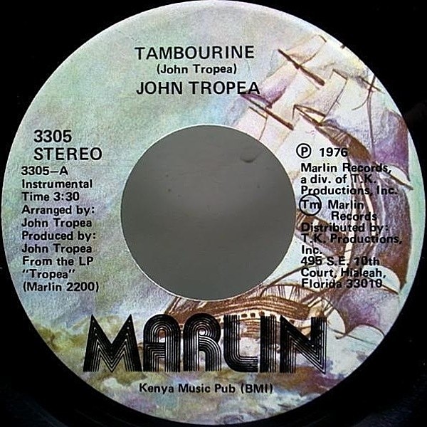 レコードメイン画像：ほぼ美品 7インチ USオリジナル JOHN TROPEA Tambourine / The Jingle ('76 Marlin) ジョン・トロペイ／ブギー・ロック 45 RPM.