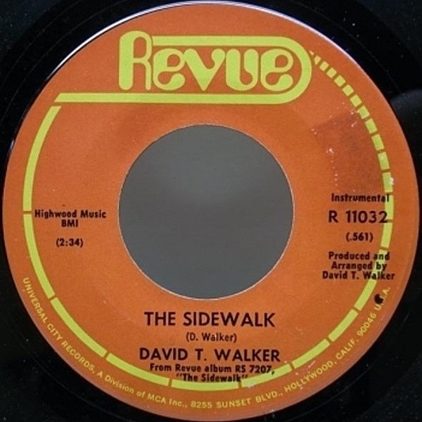 レコードメイン画像：mellow guitar!! 45 7 Orig. DAVID T WALKER Sidewalk Reach out