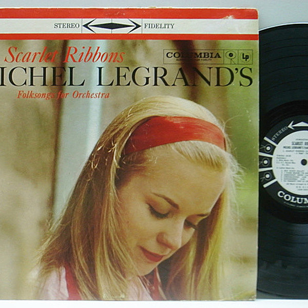 レコードメイン画像：白プロモ 6eye 深溝 USオリジナル MICHEL LEGRAND Scarlet Ribbons ('59 Columbia) White Promo ミシェル・ルグラン LP