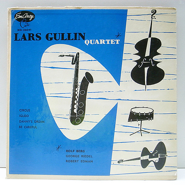 レコードメイン画像：レア!! 10'' YMG 大ドラマー FLAT 青刷 オリジナル LARS GULLIN Quartet ('54 EmArcy) Rolf Berg, George Riedel, Robert Edman