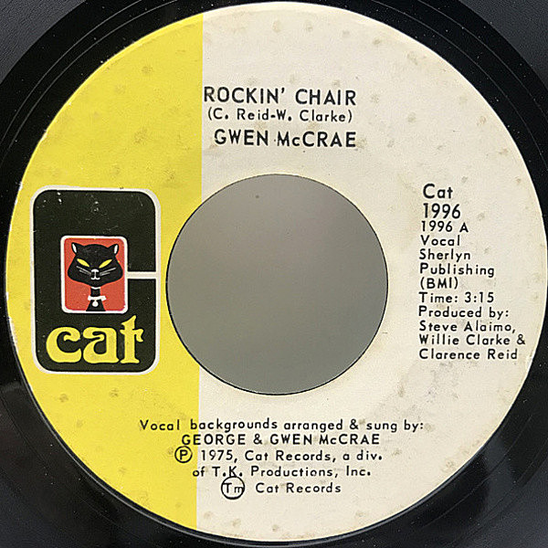 レコードメイン画像：マイアミ・レディ・ディープ・ソウル！7 オリジナル GWEN McCRAE Rockin' Chair / It Keeps On Raining ('75 Cat) ヒット・シングル 45RPM