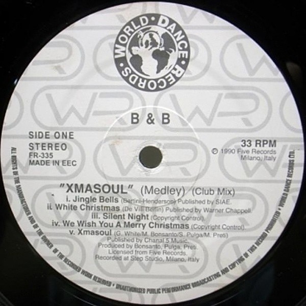 レコードメイン画像：12 / クリスマス R&B / Xmasoul B&B / 1990' Milano Italy 名盤