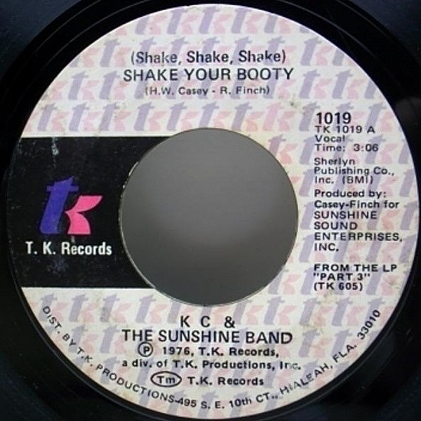 レコードメイン画像：ダンクラ定番!名曲! 7 オリジナル KC & THE SUNSHINE BAND (Shake, Shake, Shake) Shake Your Booty / Boogie Shoes ('76 T.K.)