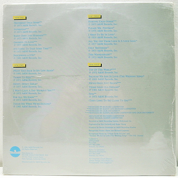 CARPENTERS / Yesterday Once More (LP) / A&M | WAXPEND RECORDS