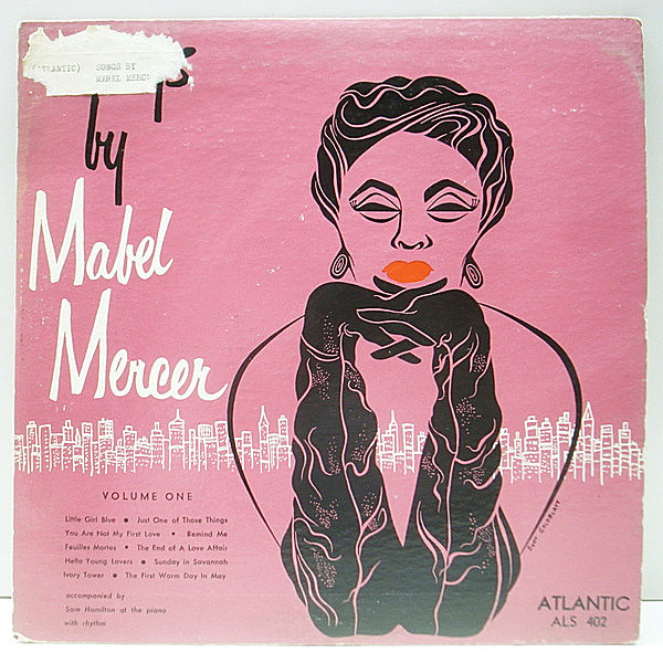 レコードメイン画像：良盤!! 10'' FLAT MONO 1st黄ラベル 深溝 USオリジナル MABEL MERCER Songs By - Volume One ('54 Atlantic) スタンダード集・第一弾