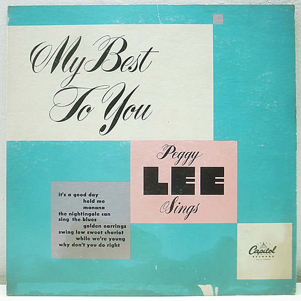 レコードメイン画像：10 FLAT 初回リング・パープル 深溝 MONO オリジナル PEGGY LEE My Best To You - Sings ('50 Capitol) Gramophonedzie ネタ