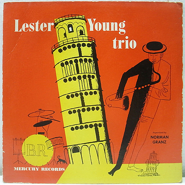 レコードメイン画像：良品!! 10 FLAT オリジナル LESTER YOUNG TRIO (Norman Granz Jazz) FRANCE 内溝 MONO | AYE GUY(Nat King Cole) BUDDY RICH