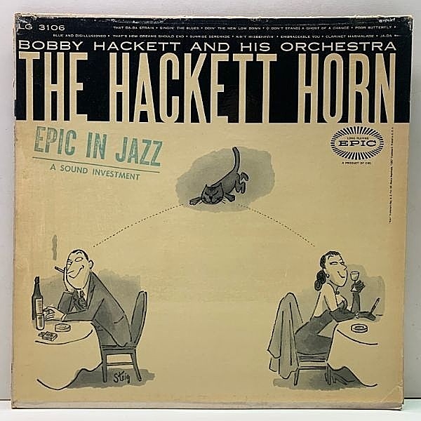 レコードメイン画像：美盤!! MONO 深溝 コーティング USオリジナル BOBBY HACKETT The Hackett Horn ('55 Epic LG 3106) Steig 猫ジャケ・シリーズ 人気作 LP