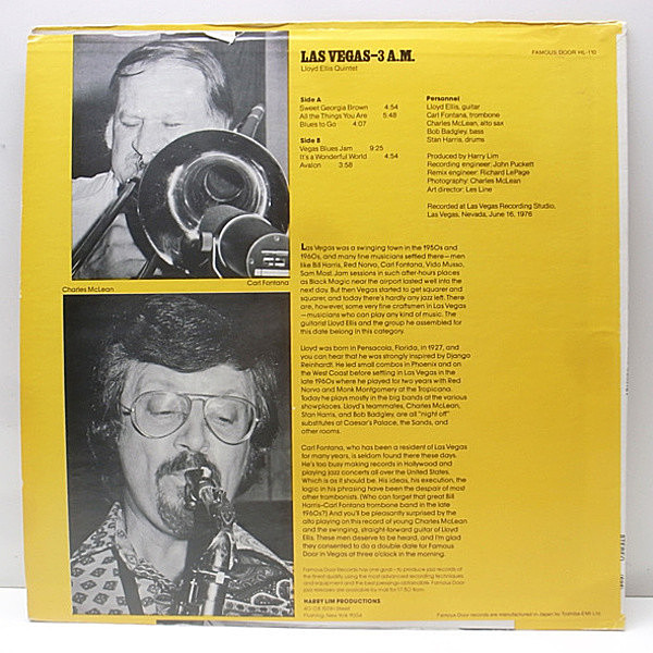 LLOYD ELLIS / CARL FONTANA / Las Vegas - 3 A.M (LP) / Famous LLOYD ELLIS / CARL FONTANA / Las Vegas - 3 A.M (LP) / Famous