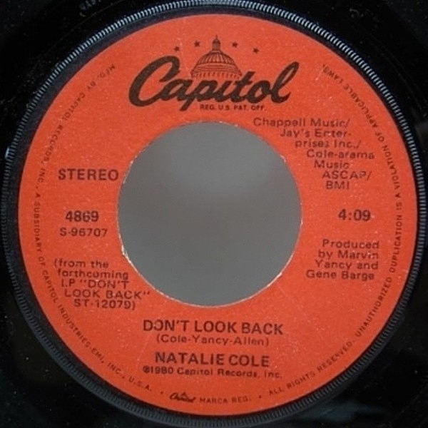 レコードメイン画像：7インチ NATALIE COLE Don't Look Back フリーソウル SOUL/JAZZ