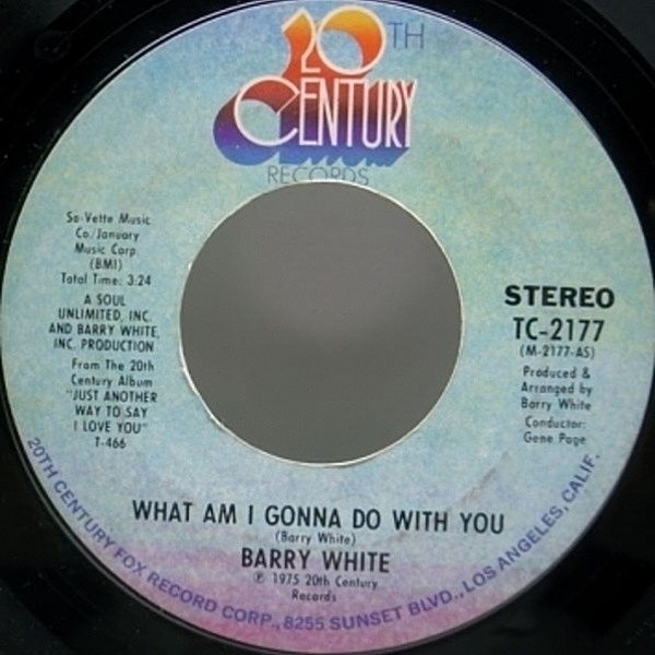 レコードメイン画像：7インチ Orig. BARRY WHITE What Am I Gonna Do / 爽快70s SOUL