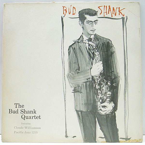 レコードメイン画像：極美盤!! MONO 深溝 BUD SHANK QUARTET Featuring CLAUDE WILLIAMSON (World Pacific PJ 1215) イラストのシャンク 代表作
