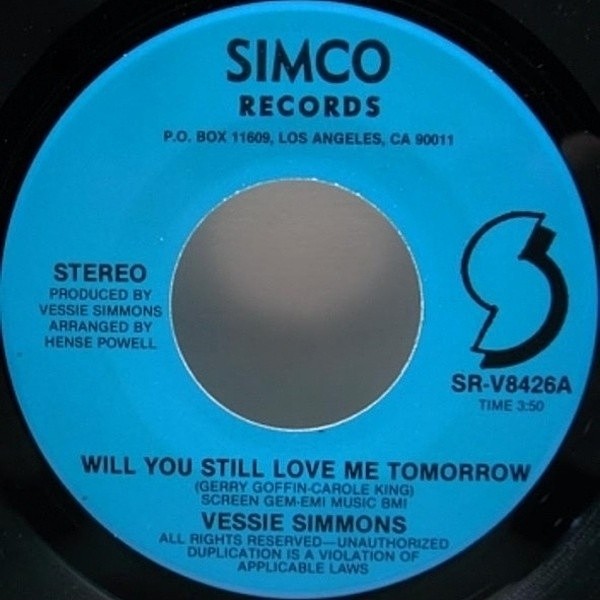 レコードメイン画像：CAROL KING 名曲カヴァー!! VESSIE SIMMONS Will You Still Love Me Tomorrow