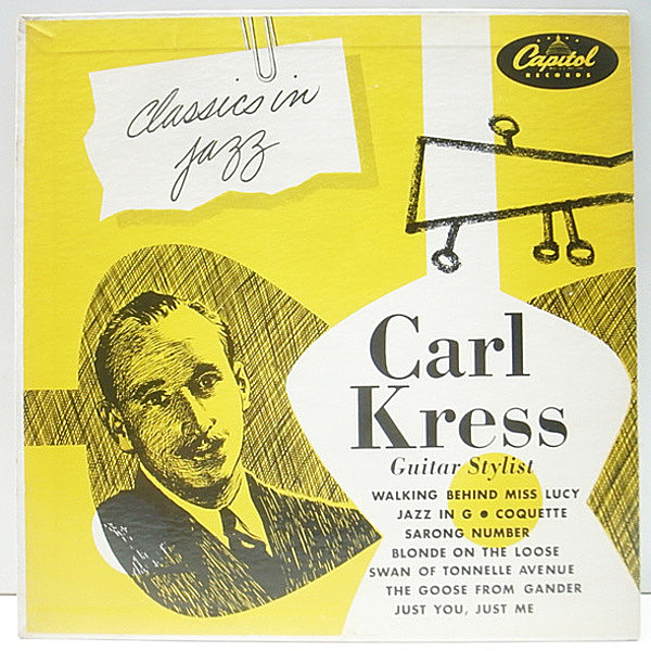 レコードメイン画像：良品!! FLAT 初回リング・パープル 深溝 MONO オリジナル CARL KRESS Guitar Stylist ('53 Capitol) カール・クレス レア・10インチ