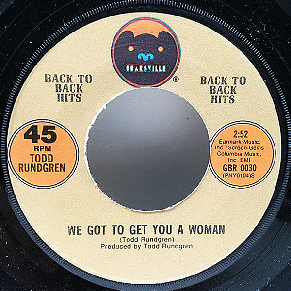 トッド.ラングレン　アイソウザライト　7インチ TODD RUNDGREN / I Saw The Light (7) / Bearsville | WAXPEND