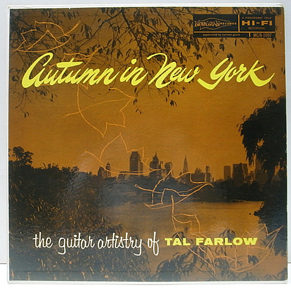 レコードメイン画像：美品!! '54 NORGRAN 深溝 MONO TAL FARLOW Autumn In New York (Artistry Of) GERRY WIGGINS, RAY BROWN, CHICO HAMILTON