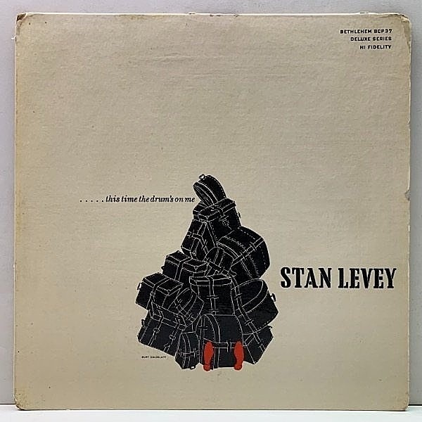 レコードメイン画像：フラット 1stリーフ 深溝 MONO USオリジナル STAN LEVEY This Time The Drums On Me ('55 Bethlehem) Dexter Gordon, Conte Condoli ほか