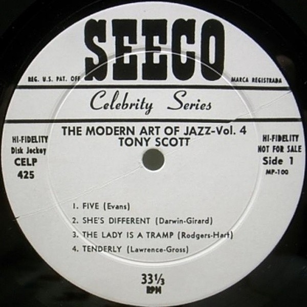 TONY SCOTT / The Modern art of jazz (LP) / | WAXPEND RECORDS