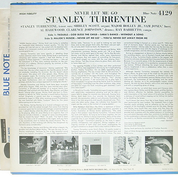 STANLEY TURRENTINE / Never Let Me Go (LP) / Blue Note