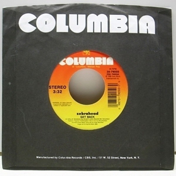 レコードメイン画像：Mixture Rock ミクスチャー ZEBRAHEAD get back CHECK 7inch EP