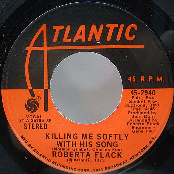 レコードメイン画像：美品 初回BROADWAY 7 オリジナル ROBERTA FLACK Killing Me Softly ('73 Atlantic) ロバータ・フラック／やさしく歌って