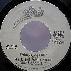 レコード画像：SLY & THE FAMILY STONE / Family Affair / Runnin' Away