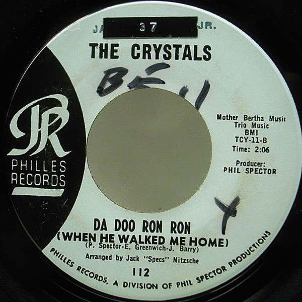 レコードメイン画像：1st水色ラベ 7 オリジナル CRYSTALS Da Doo Ron Ron / Git' It ('63 Philles) ザ・クリスタルズ 45RPM.