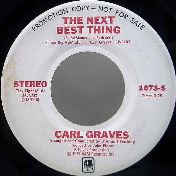 GRUSKA ON GRUSKA 1975年リリース　レコード CARL GRAVES / The Next Best Thing (7) / A&M | WAXPEND RECORDS