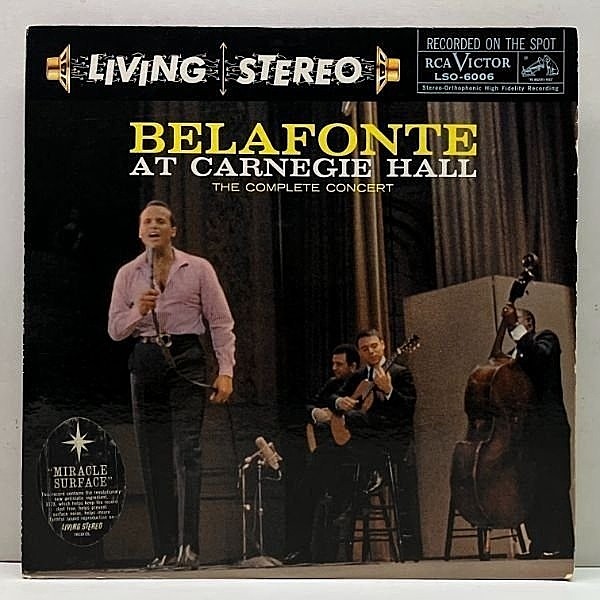 レコードメイン画像：良好!!【優秀録音 LIVING STEREO】高音質 US 完全オリジナル HARRY BELAFONTE At Carnegie Hall ('59 RCA) 2LP 米 ステレオ 初回プレス