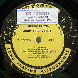 SONNY ROLLINS / Saxophone Colossus (LP) / Prestige | WAXPEND