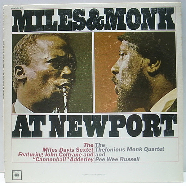 レコードメイン画像：極上美盤!! MONO 初回 GUARANTEED 2eye オリジナル MILES DAVIS / THELONIOUS MONK At Newport ('63 Columbia) John Coltrane, Bill Evans