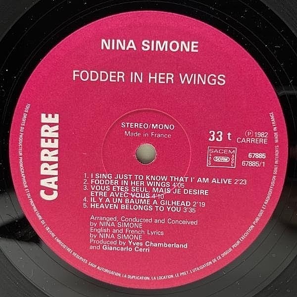 NINA SIMONE / Fodder On My Wings (LP) / Carrere | WAXPEND