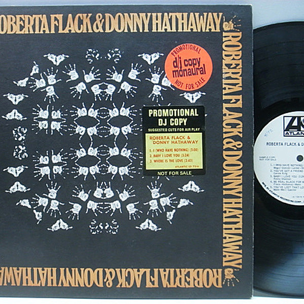 レコードメイン画像：激レア!! モノラル MONO プロモオンリー 美品 オリジナル ROBERTA FLACK & DONNY HATHAWAY Same (Atlantic 7216) '72年共演アルバム