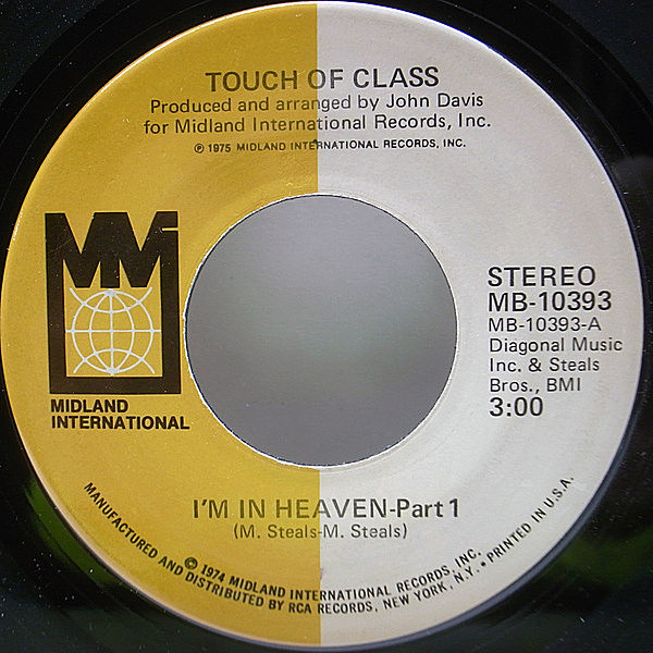 レコードメイン画像：【アルバム未収録のグレイト・インスト】USオリジナル TOUCH OF CLASS I'm In Heaven ('75 Midland International) ドラムブレイク 試聴