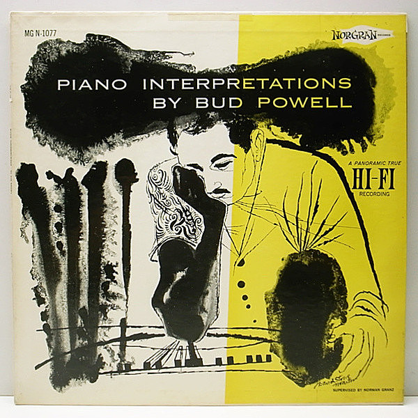 レコードメイン画像：NORGRAN オリジナル!! BUD POWELL Piano Interpretations 良好!!