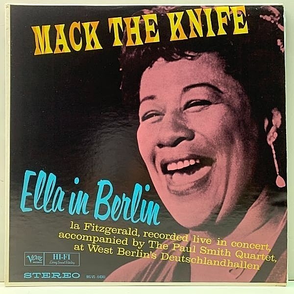 レコードメイン画像：極美ジャケ!概ね良好! 米 T字ラベル ELLA FITZGERALD Mack The Knife - Ella in Berlin ('60 Verve) エラ・フィッツジェラルド 傑作ライヴ