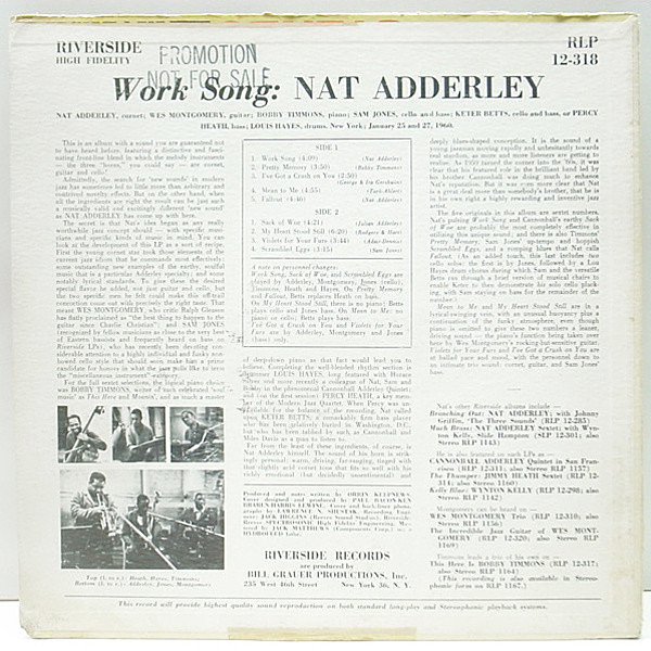 NAT ADDERLEY / Work Song (LP) / Riverside | WAXPEND RECORDS