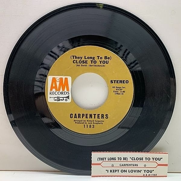 レコードメイン画像：良好!! USオリジナル 7インチ CARPENTERS Close To You ('70 A&M) カーペンターズ 遥かなる影 EP シングル 45RPM.