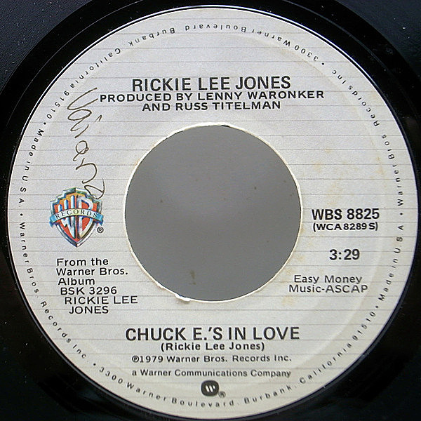 レコードメイン画像：良好盤!! 7インチ USオリジナル RICKIE LEE JONES Chuck E.'s In Love 恋するチャック ('79 Warner) 米シングル 45RPM. EP 大ヒット 名曲
