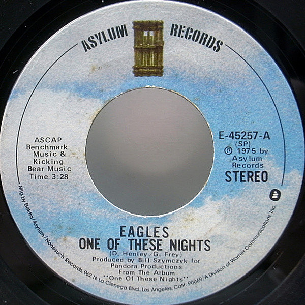 レコードメイン画像：良好!! 7 初回 雲ラベ USオリジナル EAGLES One Of These Nights / Visions ('75 Asylum) 呪われた夜 シングル 45RPM.