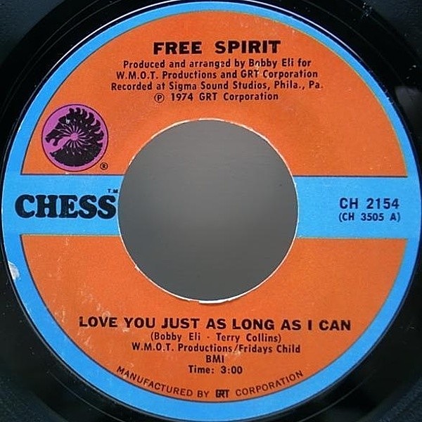 レコードメイン画像：フィリー・ソウル名曲!! 7 USオリジナル FREE SPIRIT Love You Just As Long As I Can ('74 Chess) 45RPM.