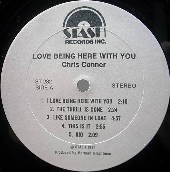 GRAPEVINE Here レコード CHRIS CONNOR / Love Being Here With You (LP) / Stash
