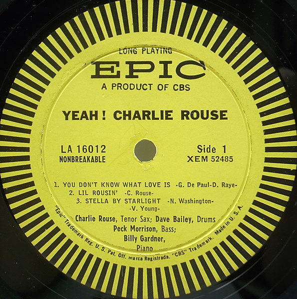 CHARLIE ROUSE / Yeah! (LP) / Epic | WAXPEND RECORDS
