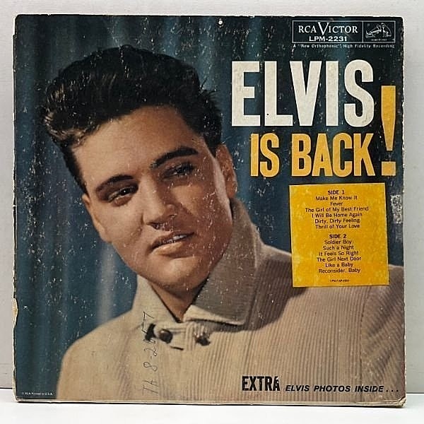 レコードメイン画像：US 完全オリジナル MONO 銀文字 ニッパー 深溝 ELVIS PRESLEY Elvis is Back ('60 RCA Victor) エルヴィスが帰って来た 米 初回 モノラル