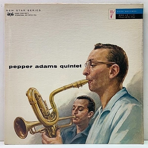 レコードメイン画像：レアな美盤!音抜群! MONO 深溝 オリジナル PEPPER ADAMS Quintet ('57 Mode #112) 初リーダー作 Carl Perkins, Leroy Vinnegar ほか