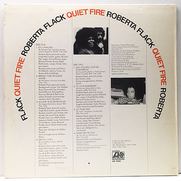 ROBERTA FLACK QUIET FIRE 71年USオリジナル盤レコード Roberta Flack / Quiet Fire(LP) / Atlantic 1971 USオリジナル